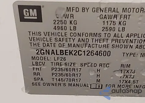 2012 Chevrolet Equinox Ls из США, поврежденный, VIN 2GNALBEK2C1264600